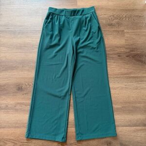 Halara Forest Green High Waisted Wide Leg Petite Trousers Medium Q02877762